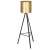Springos metal plant stand with gold pot, black tripod stand