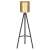 Springos metal plant stand with gold pot, black tripod stand