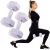 Springos 2x3kg grey dumbbells with woman doing lunges