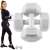 Springos 3kg grey dumbbells, pair, with woman using them for workout