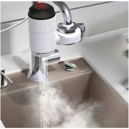Elektromos vízmelegítő csaptelepre, instant forró víz, konyhai csaptelep, vízmelegítő, csaptelep melegítő