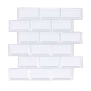 Csempematrica, 3D Öntapadós falpanel, Fehér csempe, 30x30 cm