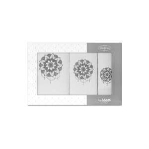 Lotus 3db-os lótusz mintás törölköző szett Fehér/grafit 52110918 