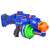 Blaze Storm toy gun, blue and orange, front view