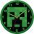 Close-up of Minecraft Creeper Wall Clock, 25cm