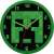 Minecraft Creeper Wall Clock, 25cm, green and black, round, kids room decor