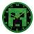 Minecraft Creeper Wall Clock, 25cm, green and black, round, kids room decor