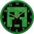 Minecraft Creeper Wall Clock, 25cm, green and black, round, kids room decor