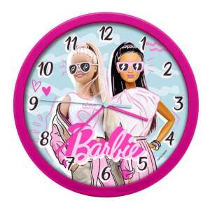 Стенен часовник Barbie Fashion, розов, 25 см, с две Барби кукли с очила за слънце - Barbie