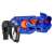 Blaze Storm manual soft bullet gun, blue and black toy gun, front view