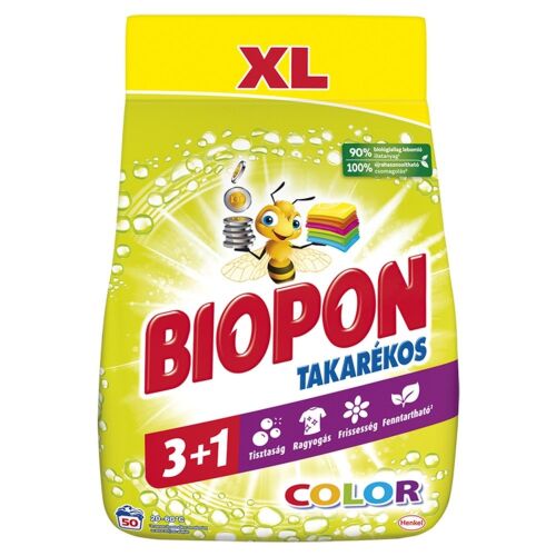 Mosópor 3 kg (50 mosás) színes ruhákhoz Biopon Takarékos Color 125358734