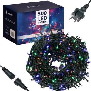 Springos 500 LED Christmas lights, multicolor, with power plug and connector, unpackaged - Springos String Light