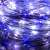 Springos 100 LED Copper Wire String Lights, battery operated, white and blue lights, close-up