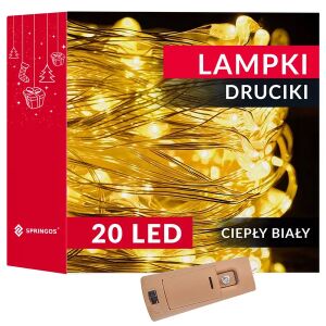 Springos 20 LED elemes LED fényfüzér, meleg fehér - Springos Fényfüzér