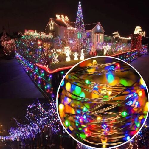 Dom udekorowany lampkami drucikami LED Springos