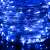 Close-up of Springos 200 LED copper wire fairy lights, blue