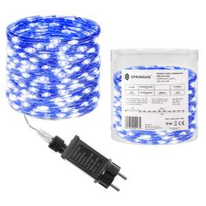 Springos 200 LED medené drôtové svetelné reťaze, modré, 3 metre, pre vnútorné a vonkajšie použitie - Springos