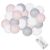 Springos dekorative Lichterkette mit Batteriepack, rosa, graue und weiße Baumwollkugellampen