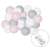 Springos decorative cotton ball lights, 30 LED, pink, white, grey