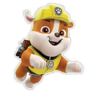 Marko Falidekor Paw Patrol - Rubble Wandaufkleber, Kinderzimmer Dekoration, Cartoonfigur, SRPP-003 - Wandsticker für Kinder
