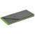 Springos quick-drying towel in grey with green trim, folded