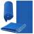 Springos blue microfiber towel, rolled, folded, and flat