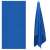 Springos blue microfiber towel, flat and hanging