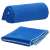 Springos blue microfiber towel, rolled and folded