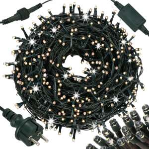 Springos 300 LED Icicle Curtain Lights, Warm and Cold White, Rolled Up - String Light