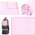 Springos quick-drying towel in pink, with a carrying bag and rolled up