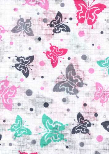 Textil pelenka 1db - Pillangó #fehér-rózsaszín 30982178