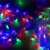 Springos star curtain lights, 92 LED, multicolor, close-up of the stars