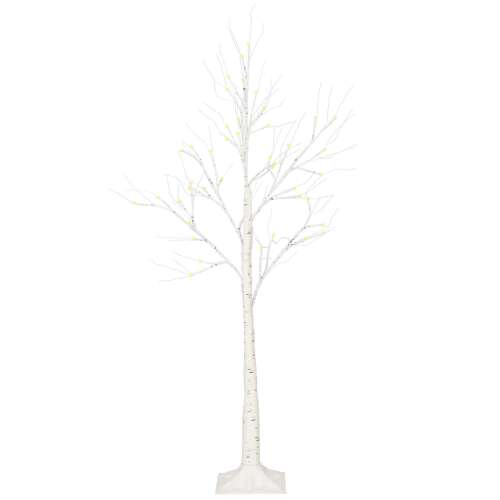Springos 120 cm-es világító nyírfa meleg fehér LED-ekkel
