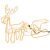 Springos reindeer with sleigh Christmas light decoration, unlit