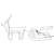 Springos reindeer and sleigh Christmas lights, unlit, showing the wire frame design
