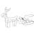 Springos reindeer and sleigh Christmas lights, unlit, showing the wire frame design