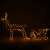 Springos reindeer with sleigh Christmas lights, warm white and blue LED lights