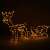 Springos reindeer with sleigh Christmas lights, warm white and blue LED lights