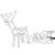 Springos reindeer with sleigh Christmas lights, white LED lights