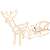 Springos reindeer with sleigh Christmas lights, warm white and blue LED lights