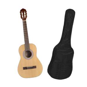 Klassische Holzgitarre 95 cm mit Nylonsaiten, inklusive schwarzer Gitarrentasche - Musikinstrumente