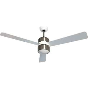 Ventilator de tavan TOO FANC-120-333-W cu palete albe și accente argintii - Ventilatoare de plafon