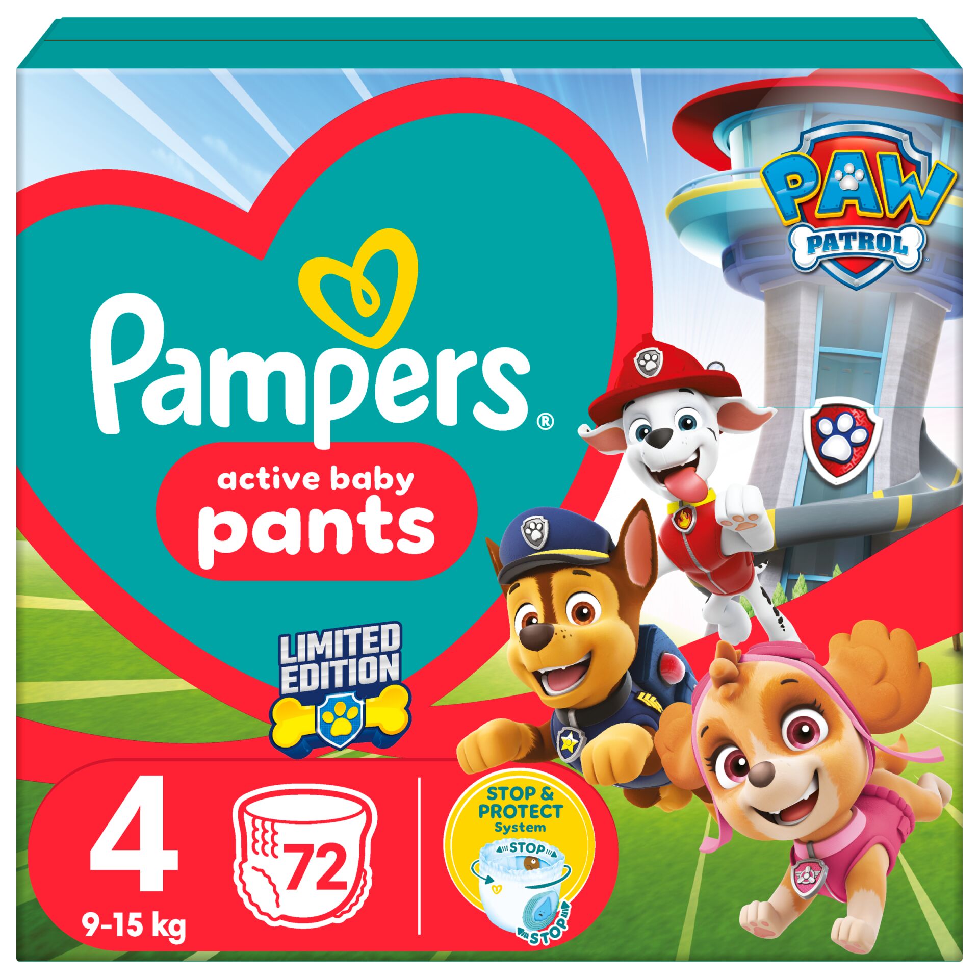 E-shop Pampers nohavičky 9-15kg Maxi 4 (72ks) Paw Patrol