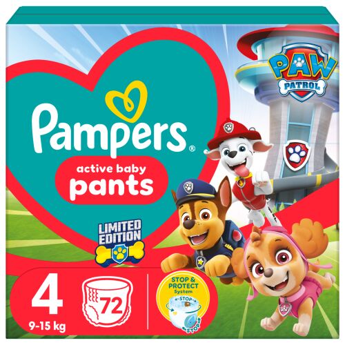 Pampers Pants Bugyipelenka 9-15kg Maxi 4 (72db) Paw Patrol 144115150