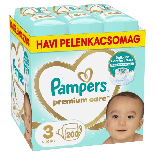 Mesačné balenie plienok Pampers Premium Care 6-10kg Midi 3 (200ks) 146265539