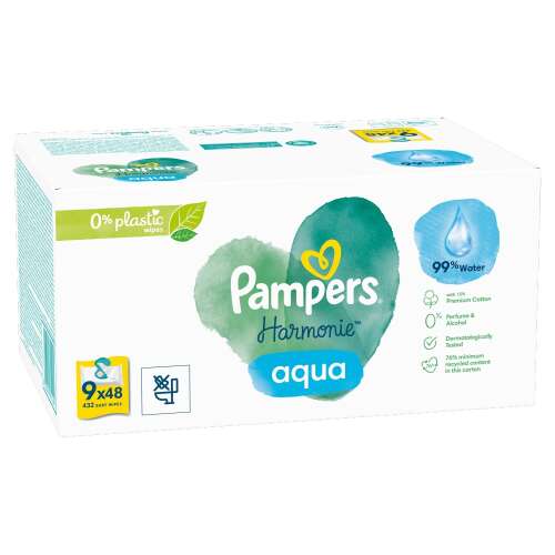 Lingettes Pampers® Aqua Harmonie 0% plastique