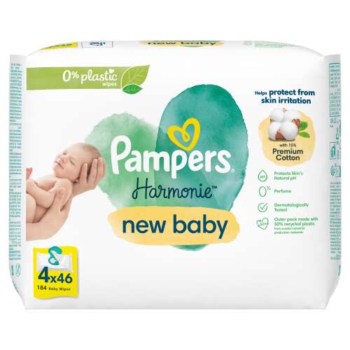 Pampers Harmonie New Baby Wet Wipes 4x46pcs