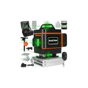 Bigstren 360 fokos önbeálló lézeres szintező, 16 mérési ponttal, falra rögzíthető, víz- és porálló kivitelben