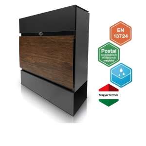 Fence Design II. Postaláda Nero - Dió mailbox, black and wood design, modern, stylish, waterproof, Hungarian product - Trezor