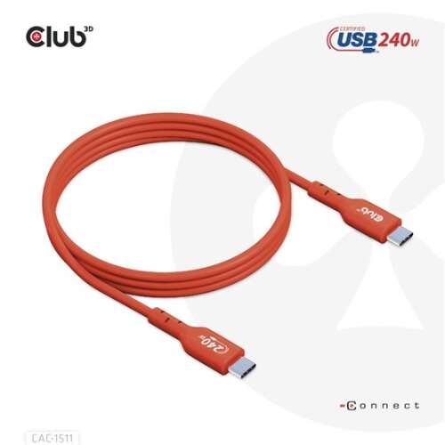 Club3D USB-C auf USB-C Kabel, 240W, 1 Meter